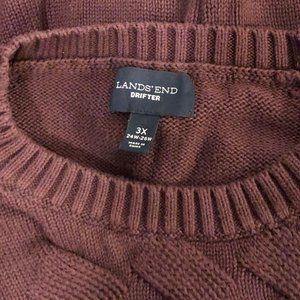 Lands End Drifter Sweater 3X Mulberry